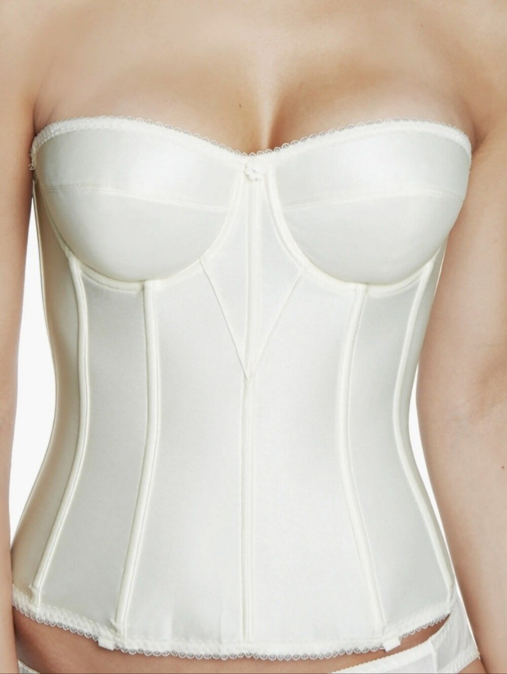 Dominique Intimates NWT Ivory Strapless Underwire Smooth Corset Bustier Sz 42C